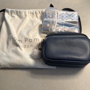 Pom Pom London bag and two straps slate blue Mayfair